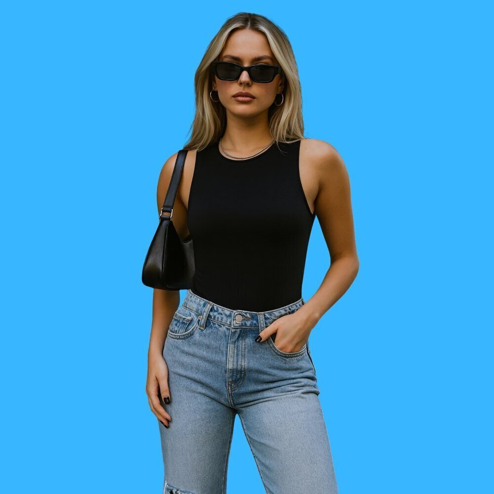 🖤 Dynamite “Sabina” Jet Black Muscle Sculpt Bodysuit (Size P/S)